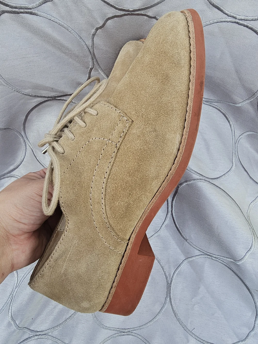 Michael Kors Beige Suede Chukka Lace-Up Boots Classic Lightweight Dirty Buck Ak